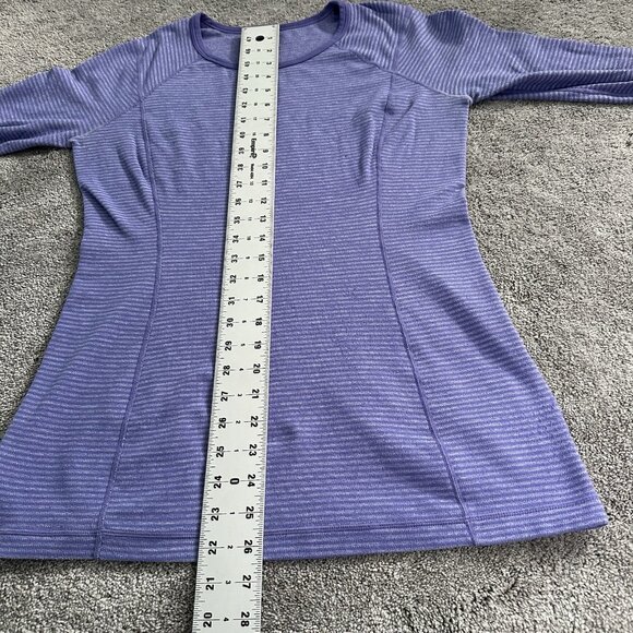 Lululemon Turn Around Shirt Women 10 Purple Thumbhole Reversible Gym Yoga - Picture 10 of 13